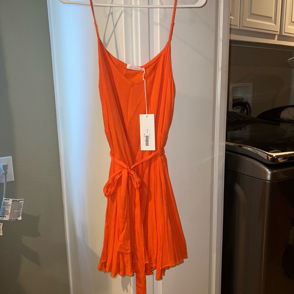 Bonnie J. Coral/Orange Sleeveless Dress